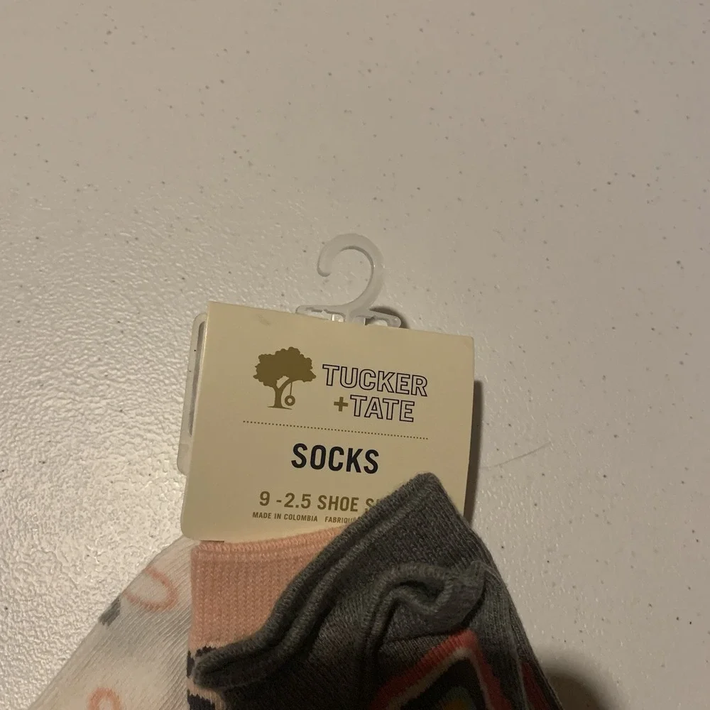 Tucker + Tate Nordstrom 3‎ Pack Socks Rainbow Girls Shoe Size 9-2.5 NWT 5177